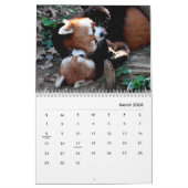 Calendrier des murs des pandas rouges (Mar 2026)