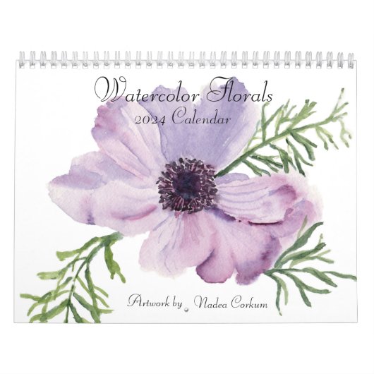 Calendrier des murs floraux aquarelle (Protection)