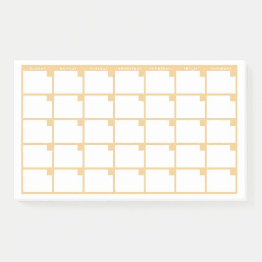 Calendrier des notes post-it jaunes non datées (Devant)