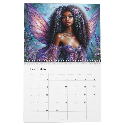 Calendrier des oeuvres d'art pour filles noires (Jun 2026)