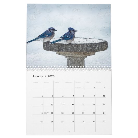 Calendrier des oiseaux (Jan 2026)