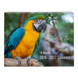 Calendrier des oiseaux 18 Mois. Choisissez votre m
