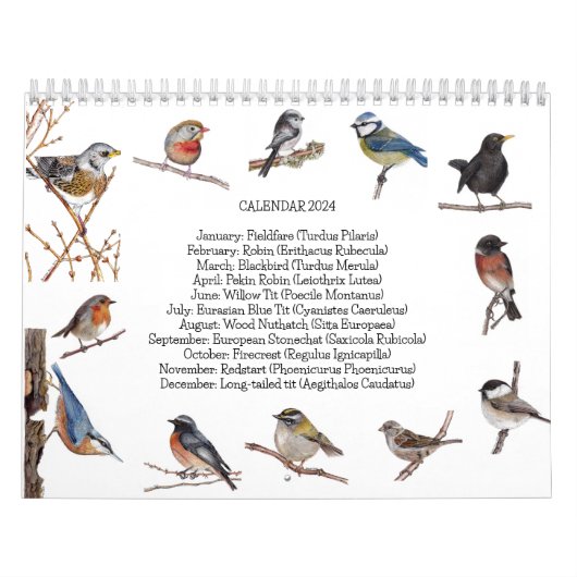 Calendrier des oiseaux 2024 (Protection)