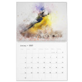 Calendrier des oiseaux d'aquarelle (Jan 2027)