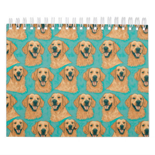 Calendrier des ordinateurs de bureau Golden Retrie