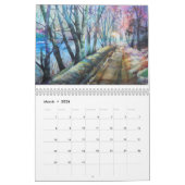 Calendrier des paysages aquarelles (Mar 2026)