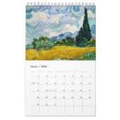 Calendrier des paysages de Vincent van Gogh (Mar 2026)