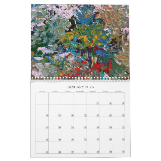 Calendrier des peintures artistiques Abstraites po (Jan 2026)