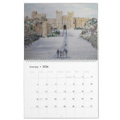 Calendrier des peintures d'aquarelle du paysage (Jan 2026)