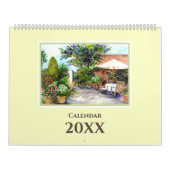 Calendrier des peintures d'aquarelle du paysage an (Protection)