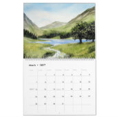 Calendrier des peintures d'aquarelle du paysage an (Mar 2027)