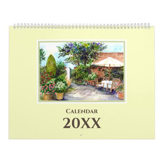 Calendrier des peintures d'aquarelle du paysage an (Protection)