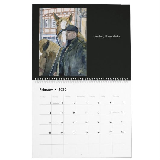 Calendrier des peintures d'aquarelle par Steven (Feb 2026)