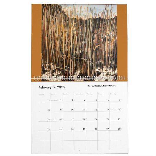 Calendrier des peintures Kitt Shaffer 2020-2021 (Feb 2026)
