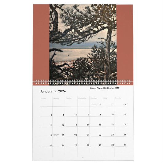 Calendrier des peintures Kitt Shaffer 2020-2021 (Jan 2026)