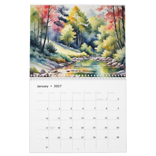 Calendrier des peintures naturelles (Jan 2027)