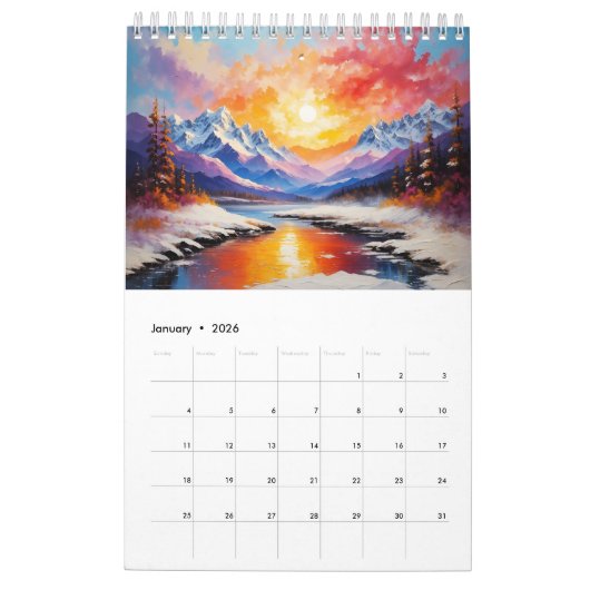 Calendrier des peintures paysagères (Jan 2026)