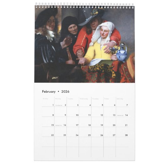 Calendrier des peintures Vermeer (Feb 2026)