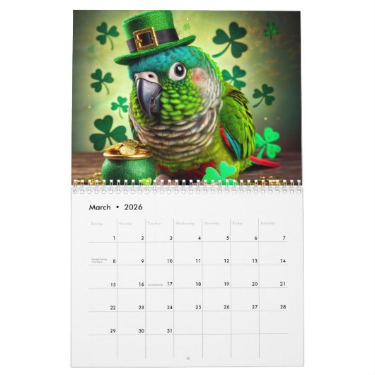 Calendrier des perroquets (Mar 2026)