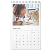 Calendrier des photos de famille de script rétro 2 (Jan 2027)