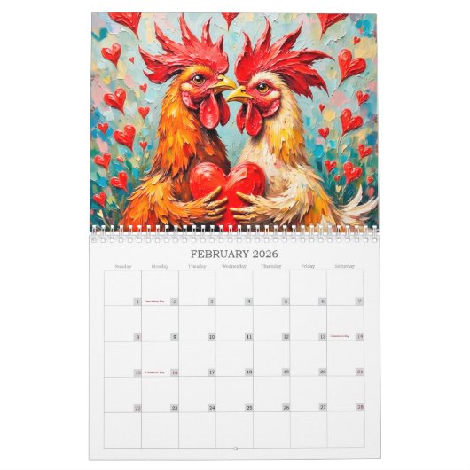 Calendrier des poulets fous 2026 (Feb 2026)