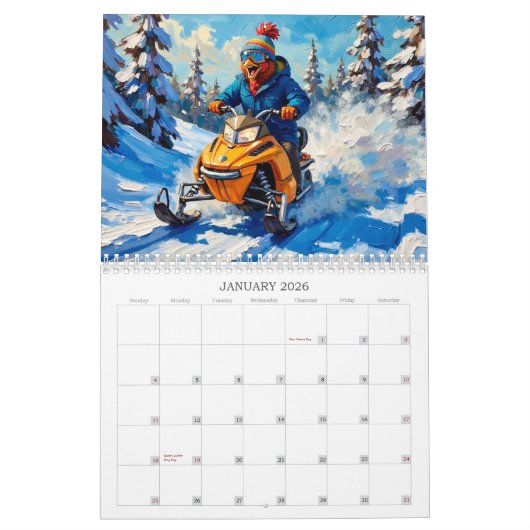 Calendrier des poulets fous 2026 (Jan 2026)
