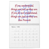 Calendrier des proverbes Zen (Feb 2026)