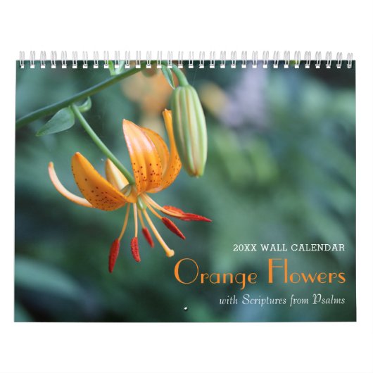 Calendrier des Psaumes et Fleurs Oranges (Protection)
