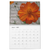 Calendrier des Psaumes et Fleurs Oranges (Mar 2027)