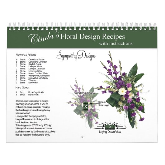 Calendrier des recettes florales de Sympathy Cinda (Protection)