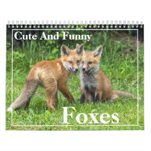 Calendrier des renards rouges mignons et amusants