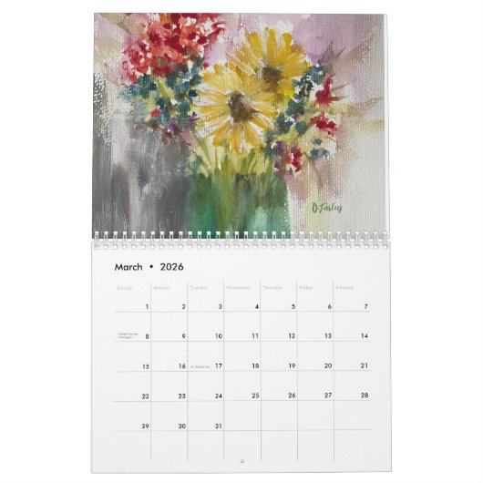 Calendrier des rêves fleurs sauvages 2025 (Mar 2026)