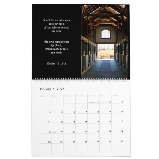 Calendrier des scènes d'écriture (Jan 2026)