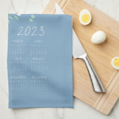 Calendrier des serviettes de thé 2023 Pastel bleu  (Quart Plié)
