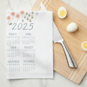 Calendrier des serviettes de thé 2025 Country Fleu (Quart Plié)