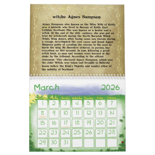 Calendrier des sorts et sorcières (Mar 2026)