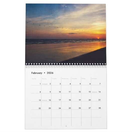 Calendrier des sunsets (Feb 2026)