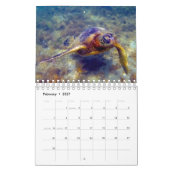 Calendrier des tortues de mer vertes de Honu Hawaï (Feb 2027)