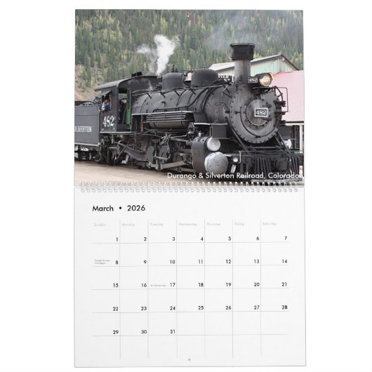 Calendrier des trains 2026 (Mar 2026)