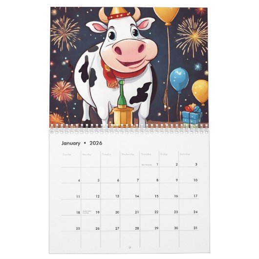 Calendrier des vaches mures (Jan 2026)