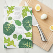 Calendrier des verts feuilles serviettes de cuisin (Quart Plié)