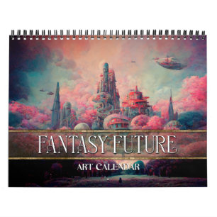 Calendrier des villes surréalistes de fantasy futu