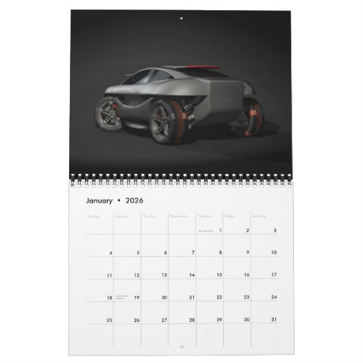 Calendrier des voitures 2008 de concept (Jan 2026)
