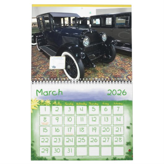 Calendrier des voitures anciennes (Mar 2026)