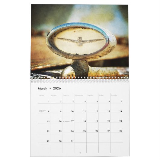 Calendrier des voitures classiques abandonnées (Mar 2026)