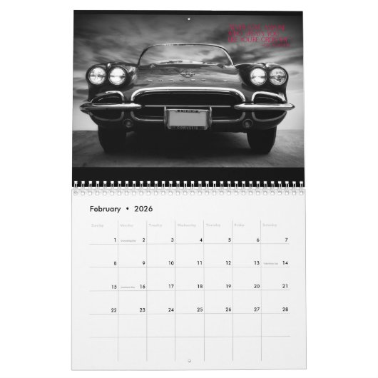 Calendrier des voitures et camions classiques (Feb 2026)