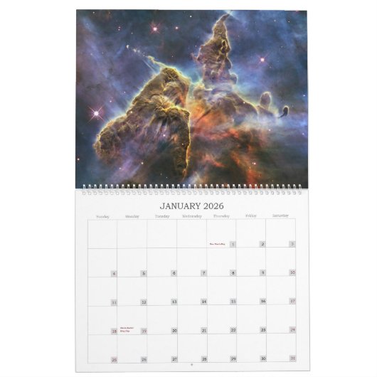 Calendrier des vues de Hubble (Jan 2026)