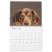 Calendrier des yeux de chiot de chien mignon (Feb 2027)