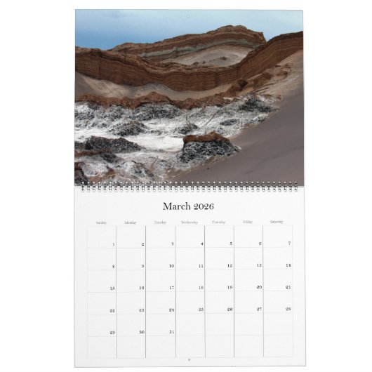Calendrier désert d'atacama 2025 grand (Mar 2026)