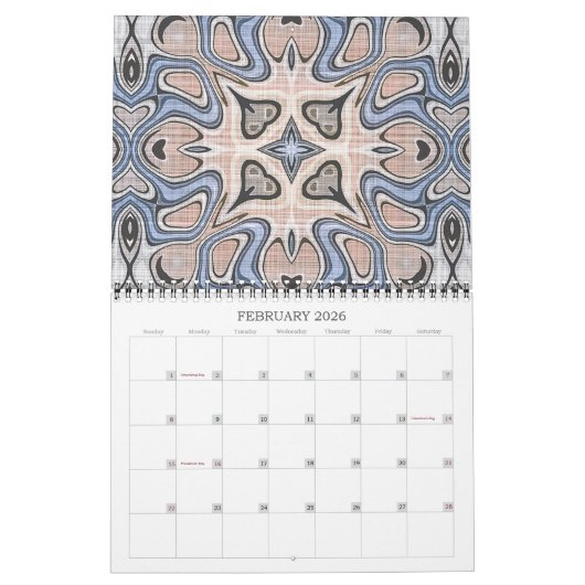 Calendrier Design Bali Batik Motif Imaginaire Art Designs (Feb 2026)